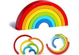 arcoiris montessori de bloques de madera Kiuiom