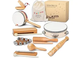 set de instrumentos musicales de madera Stoies